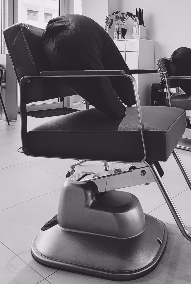 Lagom Hair stylist working with a client